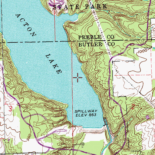 Topographic Map of Deep Ford (historical), OH