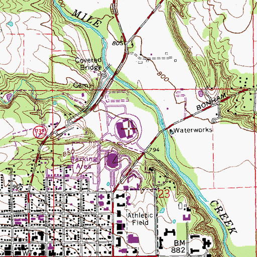 Topographic Map of Yager Stadium, OH