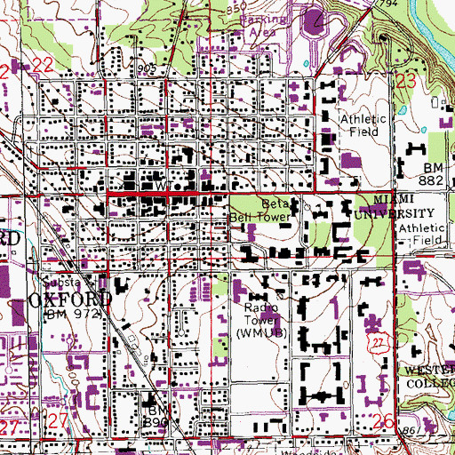 Topographic Map of Edgar W King Library, OH
