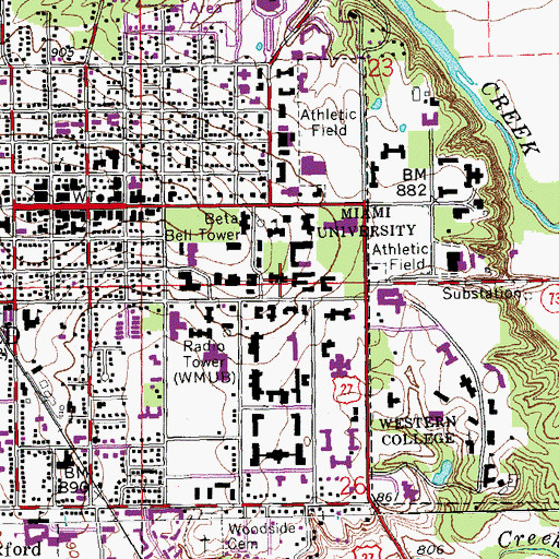 Topographic Map of Hefner Museum, OH