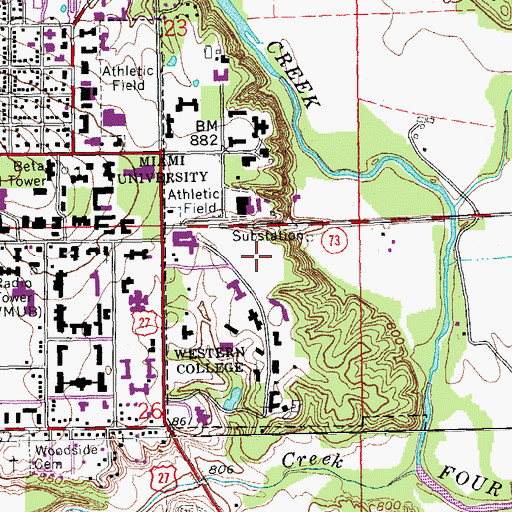 Topographic Map of Ditmer Field, OH