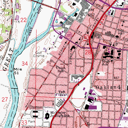 Topographic Map of Old South Park, OH