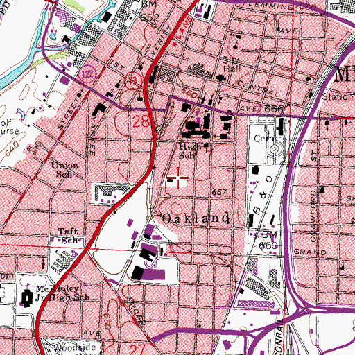 Topographic Map of Doty Park, OH