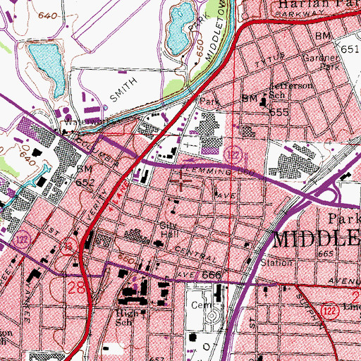 Topographic Map of Flemming Park, OH