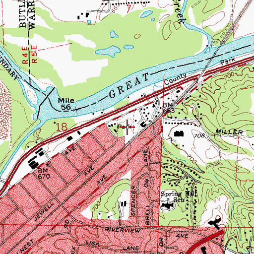 Topographic Map of Dixie Heights Park, OH