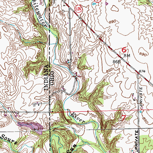Topographic Map of Bebb Park Bridge, OH