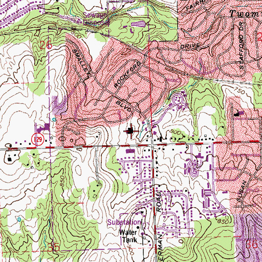 Topographic Map of Twinbrook Plaza Shopping Center, OH