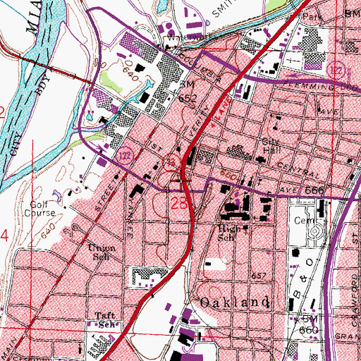 Topographic Map of Second Baptist Church, OH