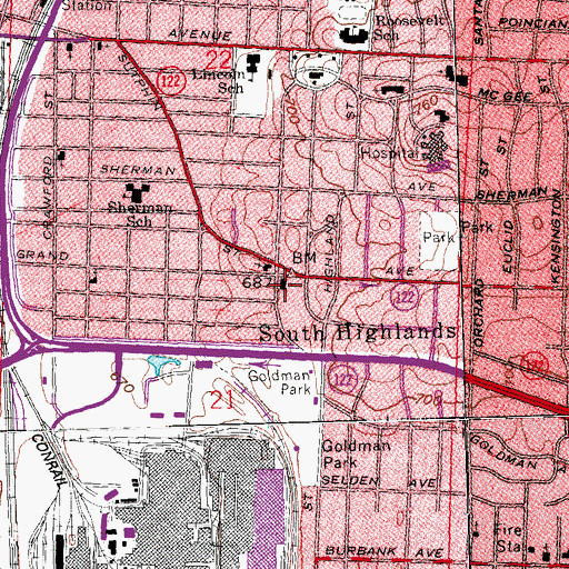 Topographic Map of Saints Constantine and Helen Greek Orthodox Church, OH