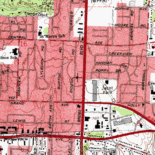 Topographic Map of Christian Enterprise Baptist Church, OH