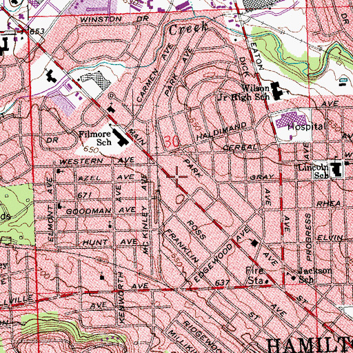 Topographic Map of West Shopping Center, OH