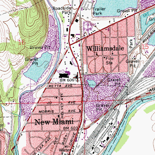 Topographic Map of New Miami Elementary School, OH