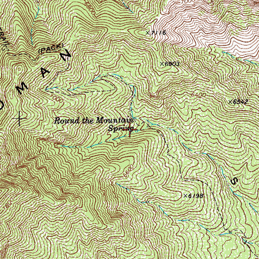 Topographic Map of Round the Mountain Spring, AZ