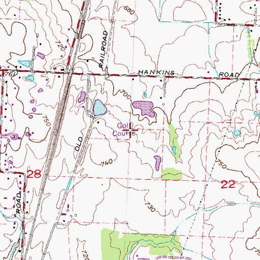 Topographic Map of Pleasant Hill Golf Course, OH