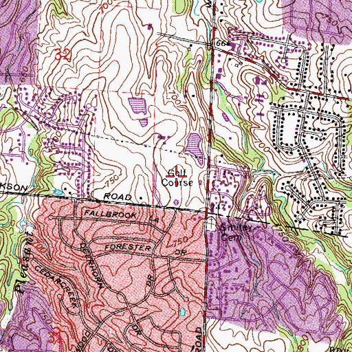 Topographic Map of Fairfield Golf Course, OH