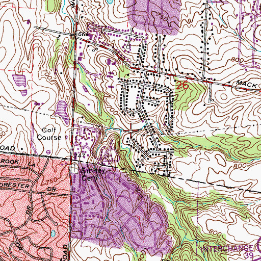 Topographic Map of Winton Hills Park, OH