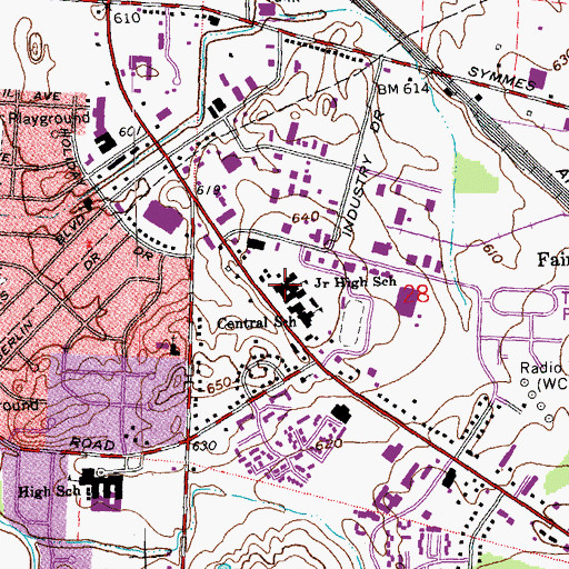 Topographic Map of Fairfield Freshman High School, OH