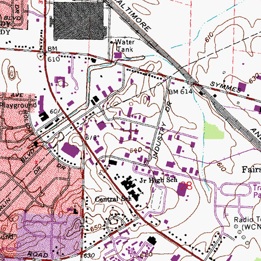 Topographic Map of Hicks Industrial Park, OH