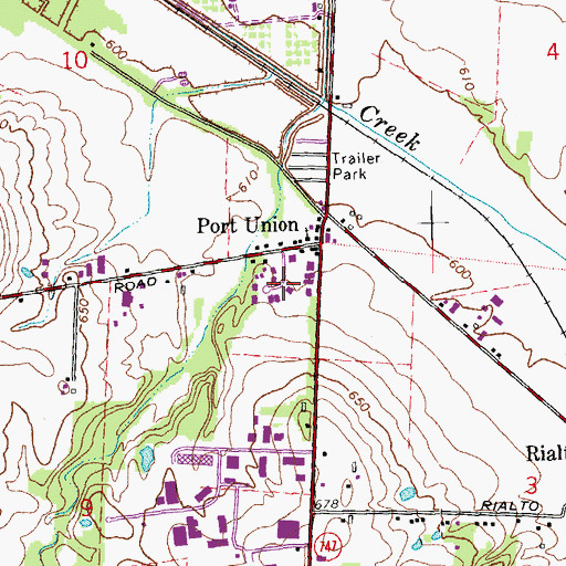 Topographic Map of Gold Industrial Park, OH