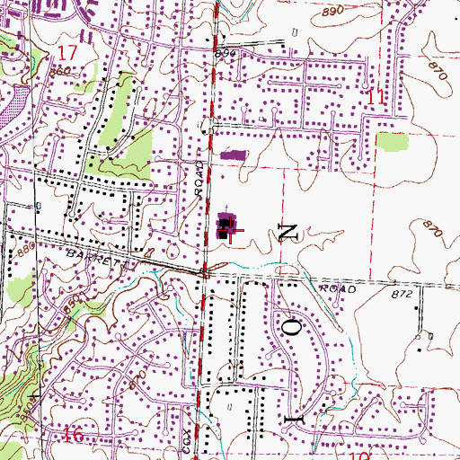 Topographic Map of Hopewell Elementary School, OH