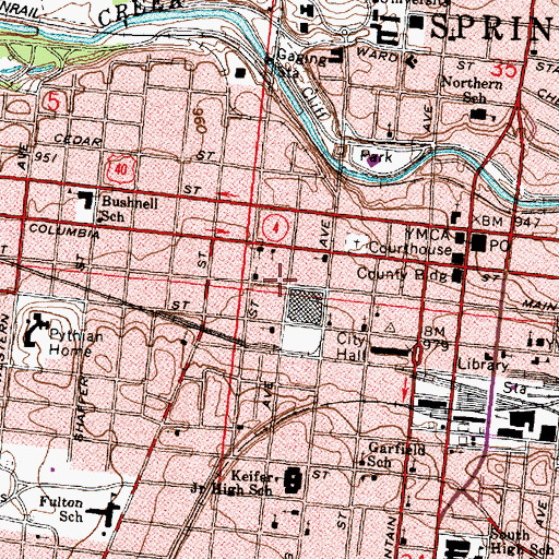 Topographic Map of Clark County Historical Museum, OH