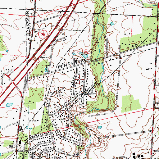 Topographic Map of Royal Springs Estates, OH