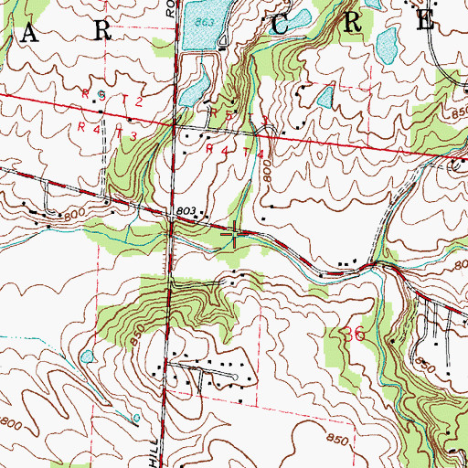 Topographic Map of Beech Run, OH