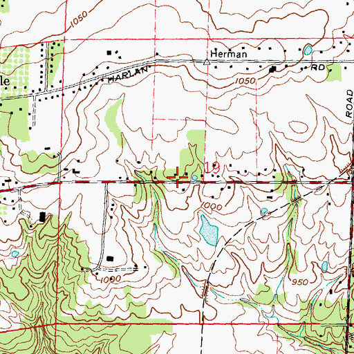 Topographic Map of Buckeye School (historical), OH