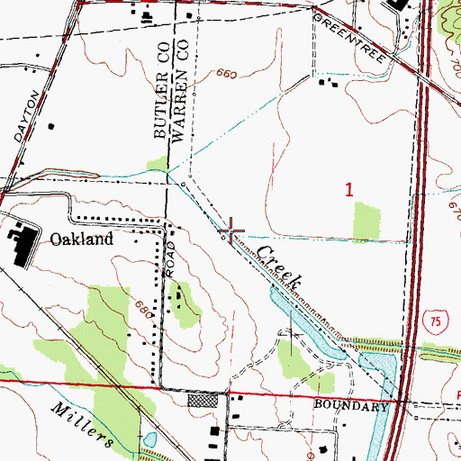 Topographic Map of Clarks Run, OH