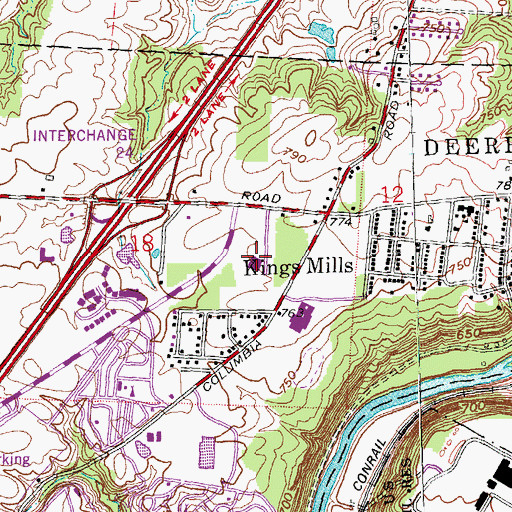 Topographic Map of College Football Hall of Fame, OH