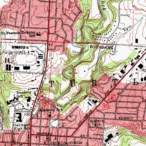 Topographic Map of Colonial Park, OH