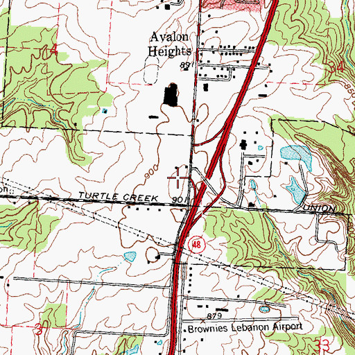 Topographic Map of Countryside Plaza Shopping Center, OH