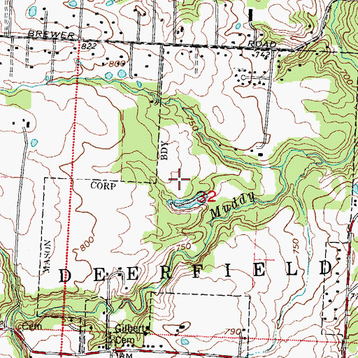 Topographic Map of Crooked Tree Golf Course, OH