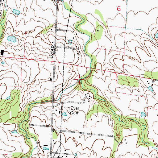 Topographic Map of Dugans Run, OH