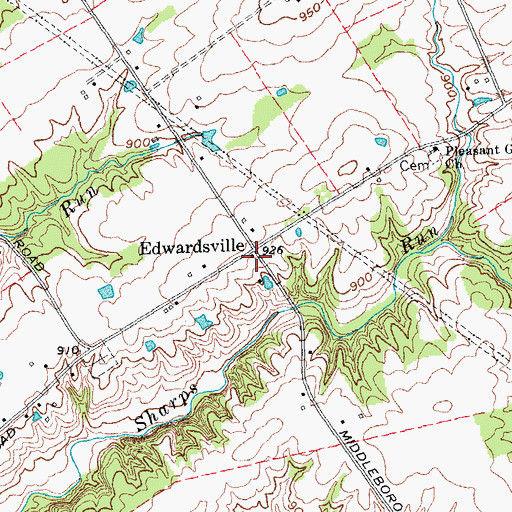Topographic Map of Edwardsville School (historical), OH