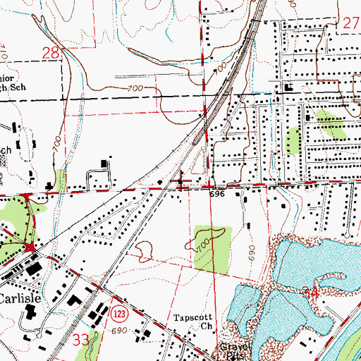 Topographic Map of Franklin Township Hall, OH