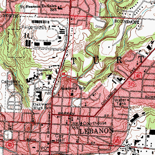 Topographic Map of French Run, OH