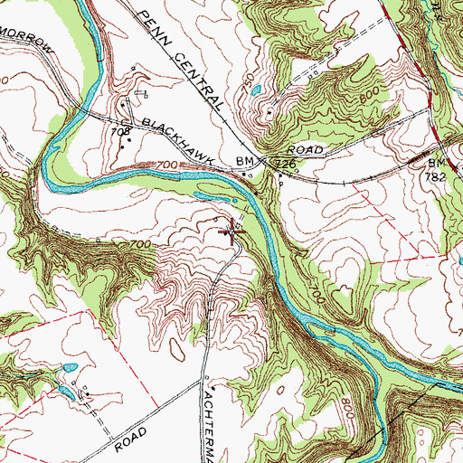 Topographic Map of Grove School (historical), OH