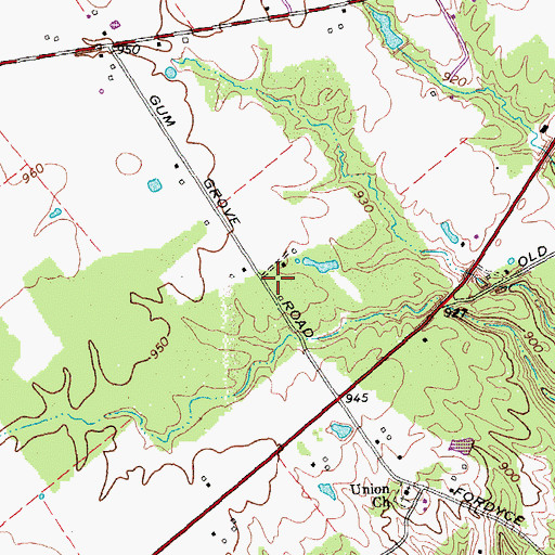 Topographic Map of Gum Grove School (historical), OH