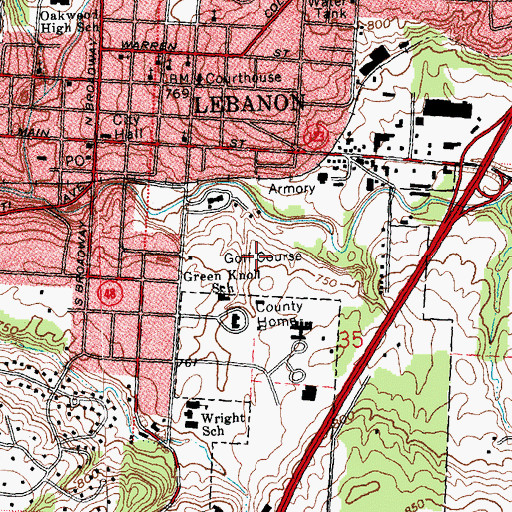 Topographic Map of Harmon Golf Course, OH