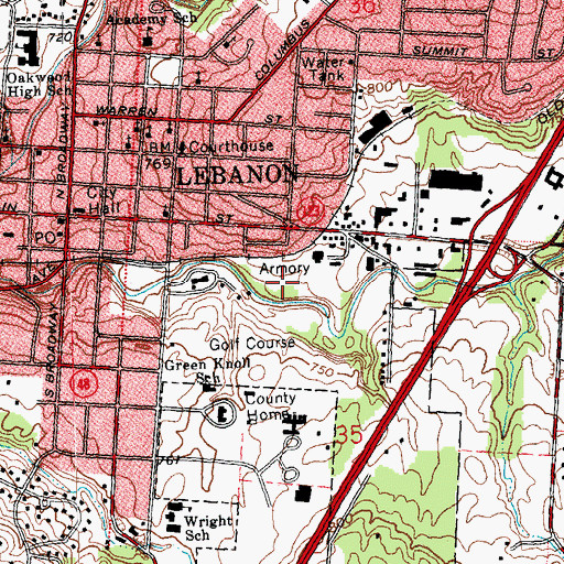 Topographic Map of Harmon Park, OH
