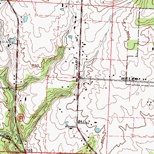 Topographic Map of Hart School (historical), OH
