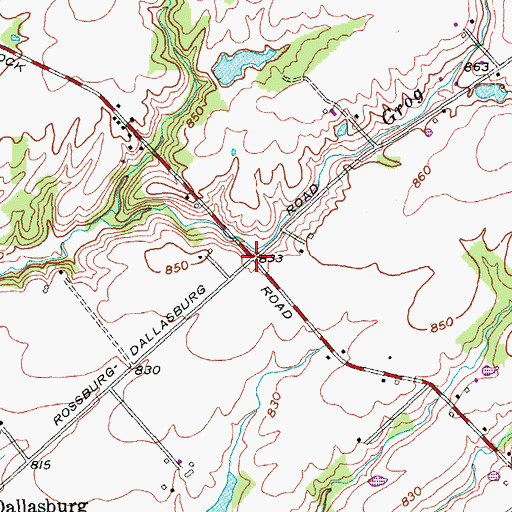 Topographic Map of Hickory Corner, OH