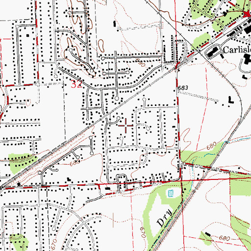 Topographic Map of Homan Park, OH