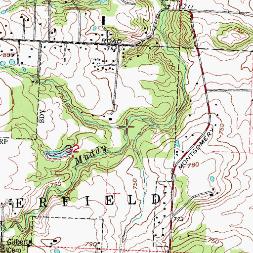 Topographic Map of Hudsons Run, OH