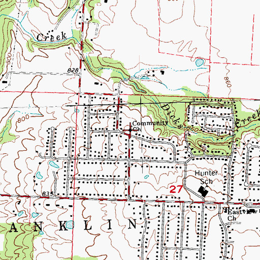 Topographic Map of Hunter Community United Methodist Church, OH