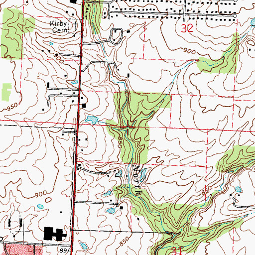 Topographic Map of Hutchinsons Run, OH