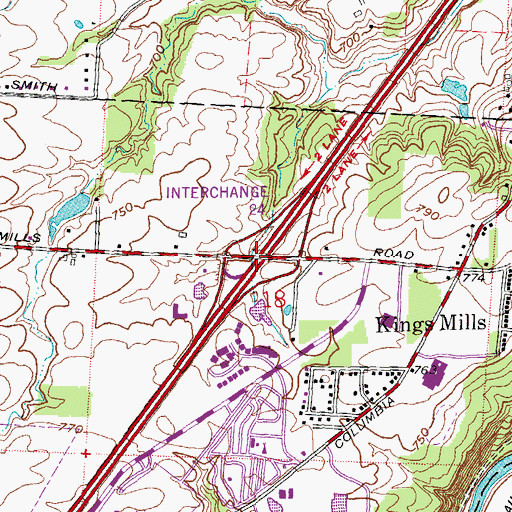 Topographic Map of Interchange 24, OH