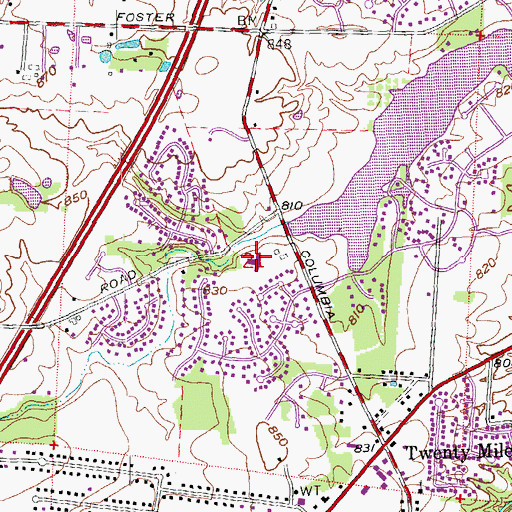 Topographic Map of J F Burns Elementary School, OH
