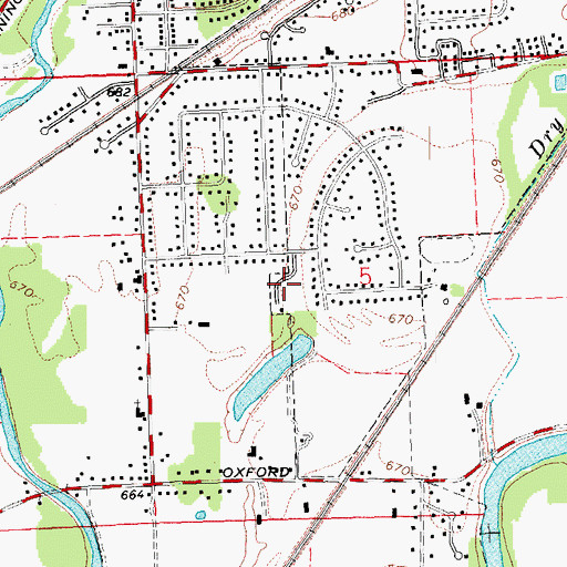 Topographic Map of Jill Lane Park, OH